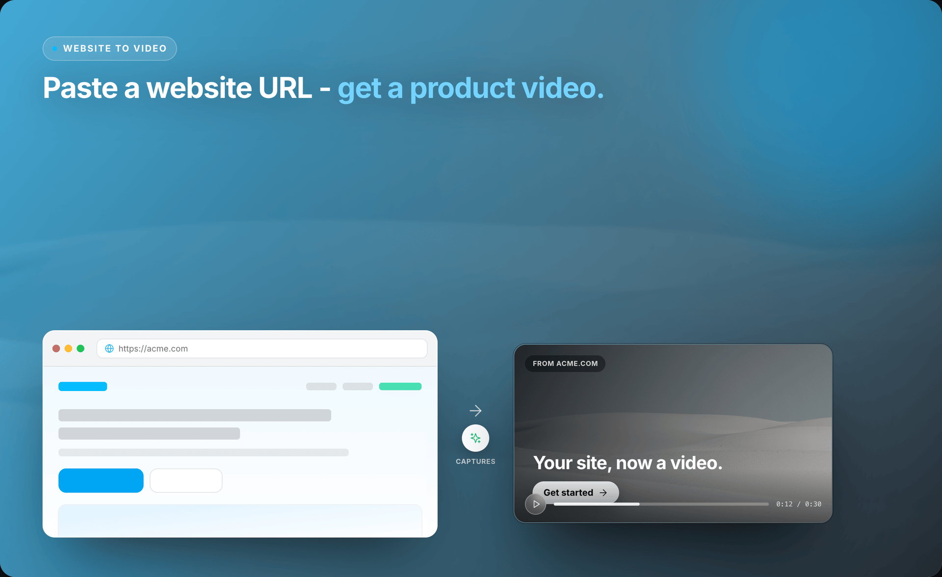 URL to video in Source To Video — public website turned into a product demo storyboard